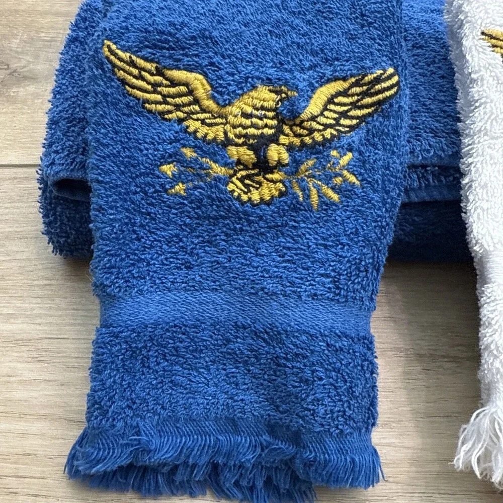 Vintage American Eagle Embroidered Towels‎ Set Patriotic American